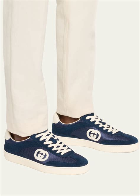 Gucci Men's G74 Canvas and Suede T